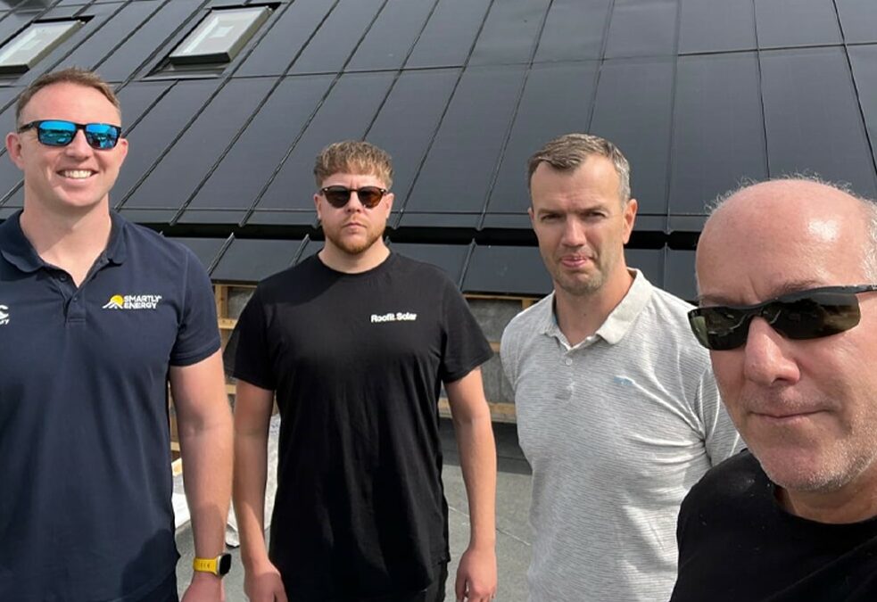 commercial solar panel installation team